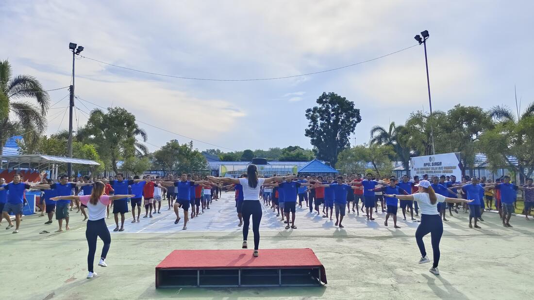 Senam Pagi, Semangat Baru Warga Binaan Lapas Narkotika Karang Intan: Bangun Disiplin, Jaga Kebugaran